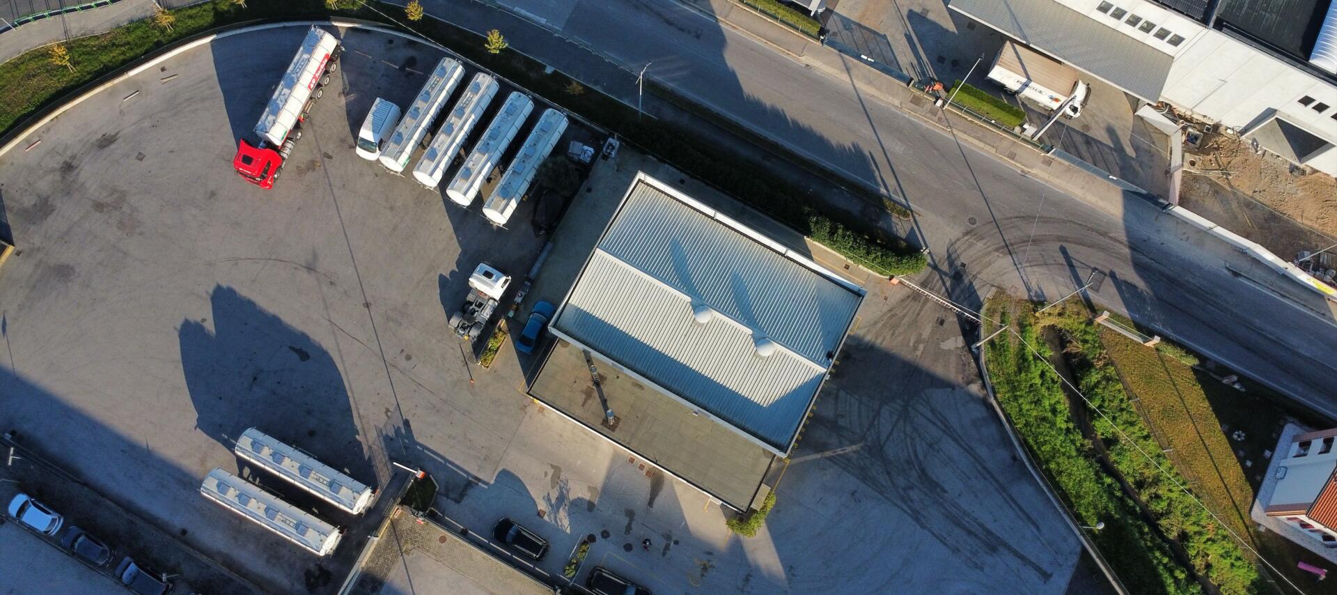 Sede lavaggio cisterne vista drone